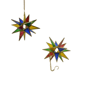 <b>Star</b> Glass <b>Hanging</b> Multi Color Candle Tealight Holder for Home Decoration and Wedding Events Available at Best Price - Product Image 2