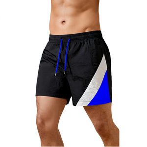 <b>Men's</b> Eco-Friendly Canvas Sport <b>Shorts</b> Black Blue <b>White</b> Solid Pattern Side Stripe Drawstring Waist Mid Length Polyester/Cotton - Product Image 1