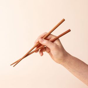 <b>Chinese</b> Classic Eco-Friendly Rosewood Round Copper Head <b>Chopsticks</b> with Asian Zen Design for Hot Pot Family Dinners - Product Image 1