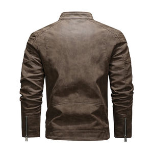 Chaqueta de Cuero de Cordero Negra y Blanca para Hombre, Chaquetas de Cuero Pakistaníes, Chaqueta de Cuero Casual con Cinturón Lateral - Product Image 5