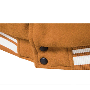 Custom Logo Oversized Breathable Winter Hooded Leather 100% Wool Men Versity Jackets <b>Stand</b> Collar Lightweight 2026 New Style - Product Image 5