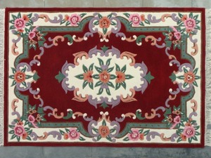 Hand Tufted <b>Wool</b> Carpet Aubusson rugs luxurious <b>Wool</b> Pile floor coverings historically <b>crafted</b> in central France made in India - Product Image 2
