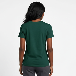 T-shirt à col en V pour femme, style streetwear, avec poche, manches courtes, tissu doux, coupe ample, logo personnalisé, OEM, vente en gros, fournisseur en vrac - Product Image 2
