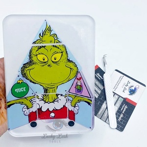Customizable Grinch <b>Magnetic</b> Fix Lash <b>Tile</b> Fashionable Plastic Eyelash Extension Tools with Private Label Eyelash Pallet - Product Image 3