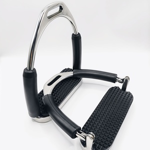 Étriers de cheval en acier inoxydable robustes, antidérapants, à large surface de contact, conception de sécurité, équipement d'équitation durable - Product Image 2