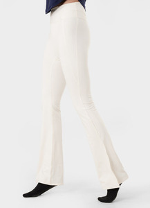 High Waist Full Length <b>Flared</b> Leg Yoga <b>Leggings</b> Plus Size Spandex Cotton Elastic Waist Women Pants Solid Color Simple Style - Product Image 3