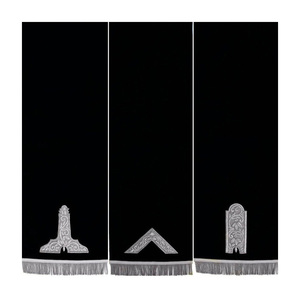 Luxury Blue Lodge Masonic Pedestal Covers Silver Bullion Embroidery <b>Black</b> <b>Velvet</b> Regalia Freemason Masonic Regalia - Product Image 1