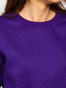 <b>Women's</b> <b>Purple</b> Solid Color Windproof Fleece <b>Tracksuit</b> Full Length Crew Neck Sweatshirt Side Pockets Drawstring Closure Casual - Product Image 6