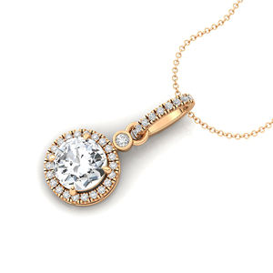 Collar con Colgante de Diamante Cultivado en Laboratorio con Corte CVD HPHT de Oro Sólido de 14K, Diseño Personalizado, 2 Quilates, Joyería de Lujo para Mujer, Regalo de Boda para Novia - Product Image 5