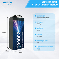 Batería de Iones de Litio de Estado Semisólido XINGTO de Alta Calidad, Modelo 6S, 28000 mAh, 340 Wh/kg, LiNiMnCoO2, para Drones Industriales UAV