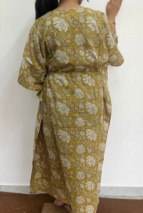 Vestido Kaftan de Algodón Estampado a la Moda para Mujer con Tela Transpirable y Aspecto Elegante - Product Image 5