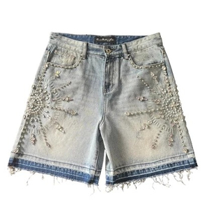 Shorts en jean tendance pour femme, taille haute, déchirés, coupe courte, décontractés, mode estivale, streetwear, usage quotidien en extérieur - Product Image 4