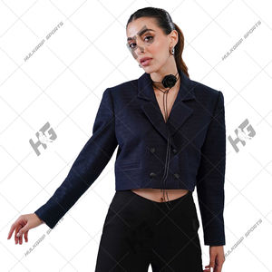 Chaqueta Blazer de Lana para Mujer, Diseño Sólido con un Solo Botón, Antiarrugas, Bordado 3D, Cuello en V, Manga Larga, Otoño Invierno - Product Image 6