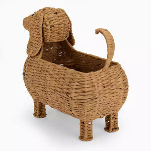 Panier en jonc de mer fait main de haute qualité en forme de chien, panier tressé en osier pour chien Basset Hound, décoration d'intérieur fabriquée au Vietnam - Product Image 3