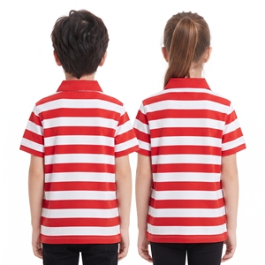 Camisetas Polo a Rayas de Dos Colores para Niños, Camisetas Unisex de Ocio, Manga Corta, Cuello con Botones, Ropa Casual, Proveedor de Ropa Infantil al por Mayor - Product Image 6