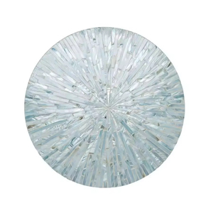 Assiette de présentation moderne en nacre incrustée, nappe bleue pour événements de mariage haut de gamme et décoration de table de maison de style côtier - Product Image 1