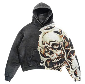 Sweat-shirt à capuche surdimensionné pour homme, personnalisable avec logo OEM, en coton et polyester French Terry, essentiel, fabriqué par un fabricant de sweats à capuche tendance. - Product Image 2