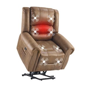 Poltrona Elettrica Reclinabile con 8 Punti di Massaggio e Riscaldamento, Tessuto Tecnico, Motore Singolo, per Anziani - Product Image 1