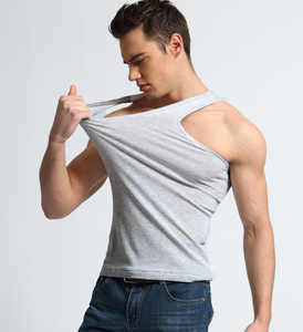 Débardeur Homme en Coton Couleur Unie, Gilet Sans Manches, Maillot de Corps Décontracté pour la Gym et le Fitness, Vente en Gros OEM ODM - Product Image 5