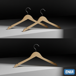 High Quality Durable <b>Pine</b> Wood Coat Hangers Stylish Stainless Steel Hooks Single Tier Lacquer Finish Bathroom Clothing - Product Image 5