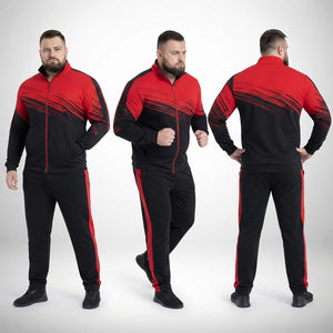 Veste de survêtement imprimée pour homme grande taille, col montant, en Spandex et Polyester, avec fermeture éclair, pour l'entraînement - Product Image 4