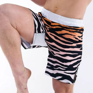 Low MOQ High Quality <b>Men's</b> MMA <b>Shorts</b>-Vintage Style Canvas Fabric Breathable Quick Dry <b>Elastic</b> <b>Waist</b> Custom Brand - Product Image 3