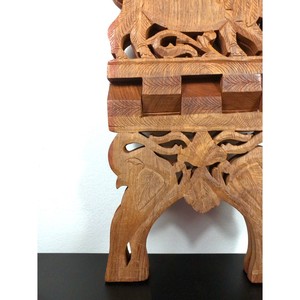 Porte-livres en bois de Sheesham sculpté, design Jali - Vente en gros de bois de rose indien - Product Image 2