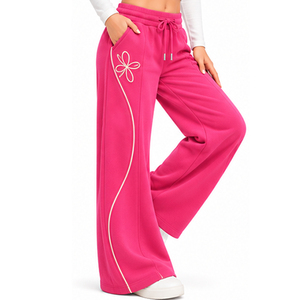 <b>Womens</b> Flared Fleece Pants Wide Leg <b>Trousers</b> Custom Casual Sweatpants Wholesale Manufacturer Supplier OEM ODM Private Label Wear - Product Image 5