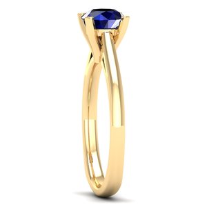 Bague REYES en argent sterling 925 avec saphir bleu taille ronde de 0,75 carat, certifiée GRA, et moissanite solitaire, tendance - Product Image 3