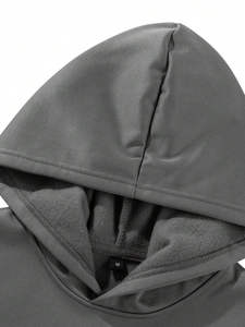 Sudadera con Capucha Personalizada Unisex con Logotipo Bordado, Estilo Urbano, Informal, Tejida, Lisa, Teñida, Talla Grande para Hombre - Product Image 2