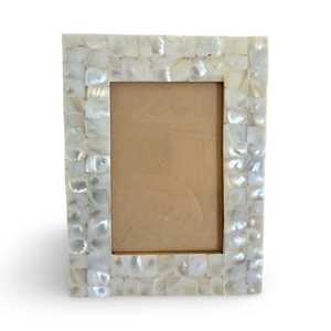 Cadre photo rectangulaire beige en résine style os, fait main, écologique, avec incrustation de perles, pour décoration de bureau, logo personnalisé HCZ-23, impression 1 couleur - Product Image 3