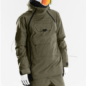 Chaqueta de Esquí Impermeable con Capucha para Hombre, Negra, Corte Regular, Cierre de Cremallera, Chaqueta de Invierno para Exteriores con Bolsillos, Material Gore-Tex - Product Image 3