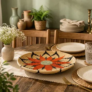 Handmade Round Rattan <b>Placemat</b> Hyacinth <b>Wicker</b> Mat Eco-Friendly Heat Resistant Table Decoration Custom Size - Product Image 5