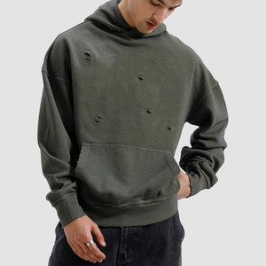 New Design Custom <b>Men</b> <b>Clothes</b> Fashion Distressed Hoodie Plus Size Winters Breathable Unisex Oversize Regular Fit Thick <b>Warm</b> - Product Image 4