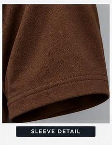Camiseta de Cuello Redondo para Hombre, Color Marrón, Secado Rápido, Algodón y Elastano, Tejido de Punto, Estilo Casual de Verano - Product Image 3