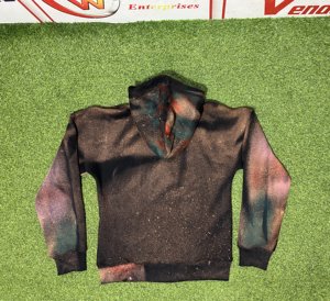 Sweat à capuche personnalisé en coton molletonné épais délavé pour homme, style coréen vintage, brodé et délavé à l'acide - Product Image 4