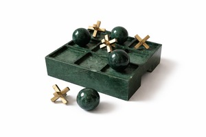 Aesthetic Minimalist Marble Tic Tac Toe Game <b>Set</b> <b>Square</b> Tabletop Home Decor Durable Indoor Living Room Design - Product Image 2