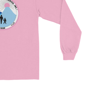 T-shirt unisexe à manches longues rose avec broderie graphique, col rond, décontracté, en mélange de coton, pour un usage quotidien, vêtement de mode - Product Image 5