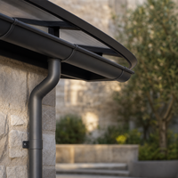 Abri de stationnement pour 2 voitures Angye, moderne et luxueux, personnalisé pour villa, avec toit en aluminium thermolaqué et auvent imperméable