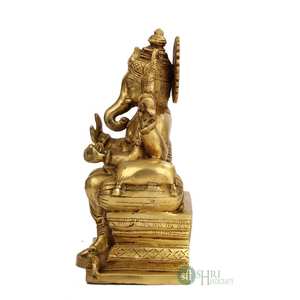 Grande statue de dieu en laiton |   Décoration de temple domestique artisanale moderne et écologique représentant le dieu hindou de la chance pour les anniversaires - Product Image 5