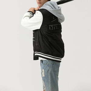 Chaquetas Letterman de Béisbol con Ribetes y Puños en Contraste Tejidos al por Mayor, Proveedor de Ropa de Moda con Corte y Confección, Chaquetas Bomber Varsity - Product Image 6