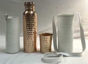 ขวดน้ำทองแดงบริสุทธิ์พร้อมกล่องสั่งทำขนาด1000มล. พร้อมถุงขวดน้ำดื่มทองแดง - Product Image 4