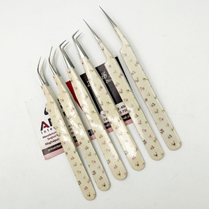 Pince à épiler pour extensions de cils écologique, recouverte de papier, avec étiquette privée, pointe fine durable, testée à la main - Product Image 2