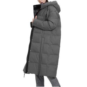Veste d'hiver longue matelassée avec capuche amovible, manches longues, fermeture éclair, couleur unie, extérieur en polyester, manteau épais et chaud - Product Image 5