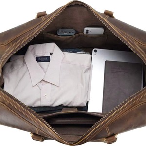 Custom Heavy Duty <b>Large</b> Fitness Travel Leather Duffle <b>Bag</b> Waterproof Men's Sports Gym Leather Duffle <b>Bag</b> with solid color - Product Image 3