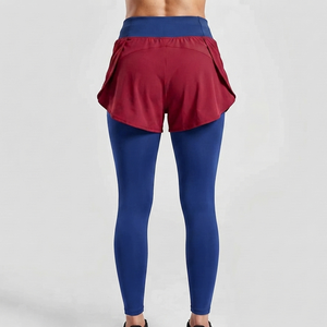 Shorts décontractés élégants en polyester et élasthanne avec leggings, couleur unie, taille personnalisée, taille élastique, legging de yoga pour femmes - Product Image 2