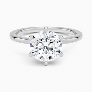 Elegant 14K White Gold Six-Prong Solitaire Ring with Timeless Luxury and Brilliant Solitaire Beauty - Product Image 1