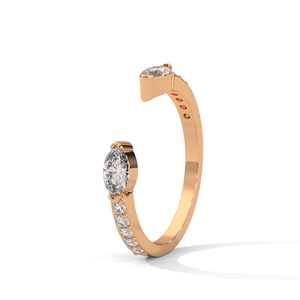 Anillo Fino de Oro Rosa con Diamante Creado en Laboratorio, Elegante y Apilable, para Mujer, para Celebración de Aniversario y con un Look Clásico - Product Image 2