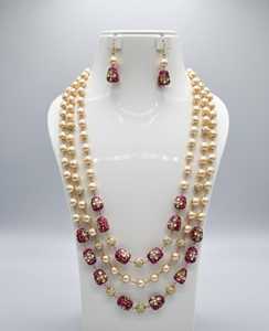 Collar tradicional indio de varias capas para mujer, chapado en plata, latón, conjunto de joyería hecha a mano - Product Image 3
