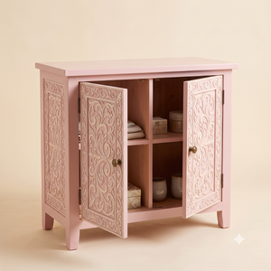 Luxury Handcrafted Eco-Friendly Waterproof Lightweight <b>pink</b> Bone Inlay Rectangle Storage <b>Cabinet</b> Modern floral Design Living - Product Image 5